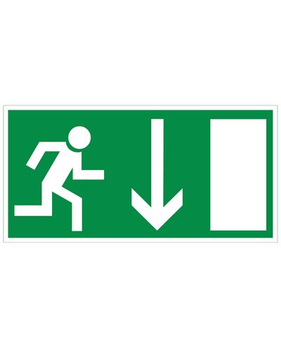 Nødudgang nedenfor, Ibond aluminium refleks, 300x150 mm