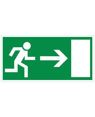 Nødudgang til højre, Ibond aluminium refleks, 300x150 mm Nødudgang til højre, Ibond aluminium refleks, 300x150 mm