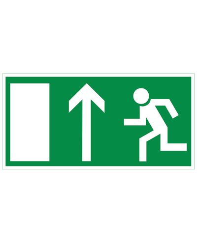 Nødudgang pil op, Ibond aluminium refleks, 300x150 mm
