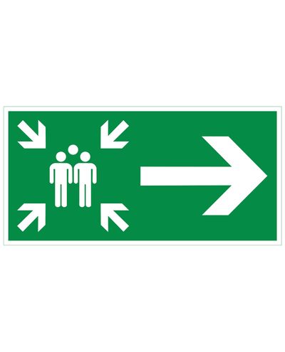 Samleplads pil til højre, Ibond aluminium refleks, 300x150 mm