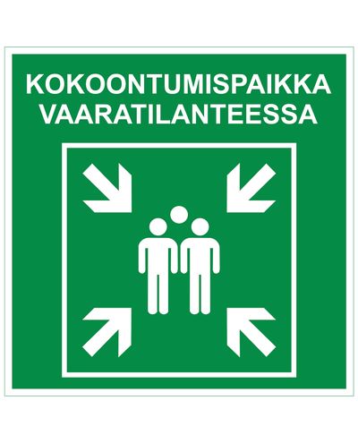 Mødested, selvlysende klistermærke, 300x300 mm