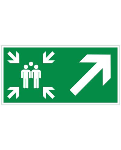 Samleplads pil op til højre, Ibond aluminium refleks, 300x150 mm