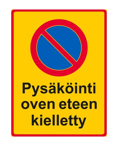 Parkering forbudt foran døren, klistermærke, 200x300 mm Parkering forbudt foran døren, klistermærke, 200x300 mm