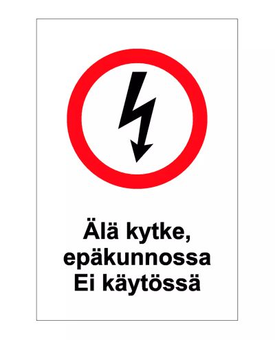 Må ikke tilsluttes i dårlig stand, Klistermærke, 200x300 mm Må ikke tilsluttes i dårlig stand, Klistermærke, 200x300 mm