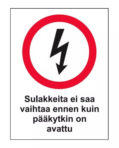 Sikringer må ikke udskiftes, Magnet, 300x400 mm