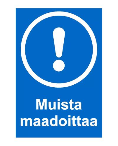 Husk at jordforbinde, Mærkat, 300x400 mm