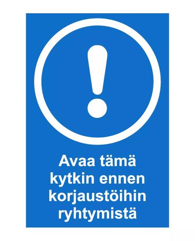Åbn denne kontakt, Klistermærke, 200x300 mm
