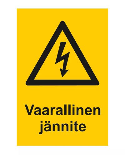 Farlig spænding, klistermærke, 200x300 mm