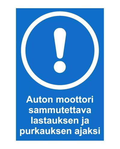 Bilens motor skal slukkes, Ibond aluminium, 200x300 mm