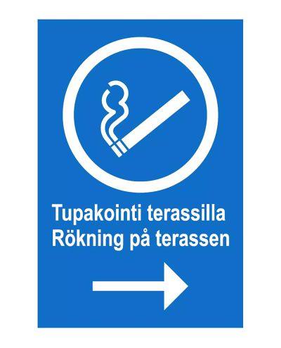 Rygning på terrassen svensk, Magnet, 200x300 mm