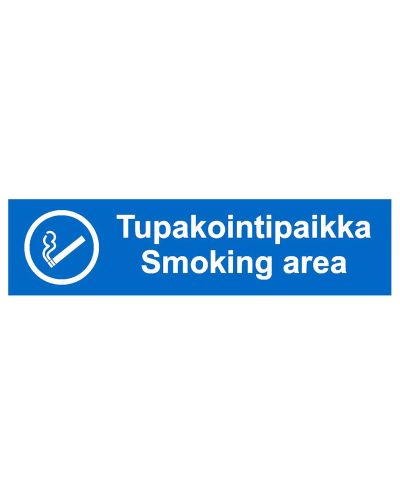 Rygeområde, klistermærke, 400x100 mm
