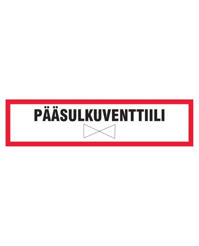 Hovedafspærringsventil, Klistermærke, 400x100 mm