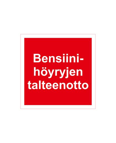 Benzindampgenvinding, klistermærke, 200x200mm