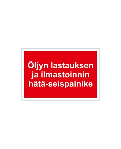 Nødstopknap til oliepåfyldning og aircondition, Ibond, 400X200mm
