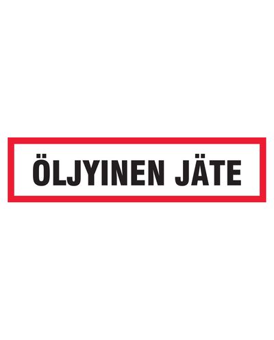 Olieholdigt affald, klistermærke, 400x100 mm