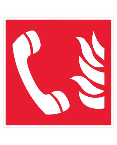 Nødtelefon, Reflekterende klistermærke, 200x200 mm
