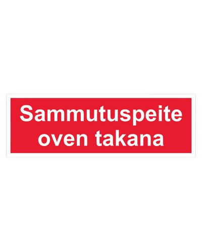 Brandtæppe bag døren, klistermærke, 400x100 mm