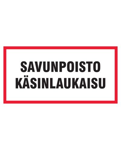 Manuel udløser til røgudsugning, klistermærke, 400x200 mm