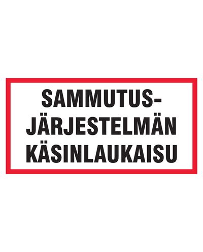 Manuel udløsning af slukningsanlæg, Klistermærke, 400x200 mm