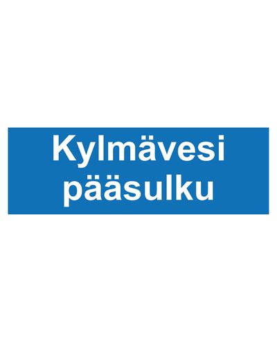 Koldtvandsafspærring, Klistermærke, 400x100 mm
