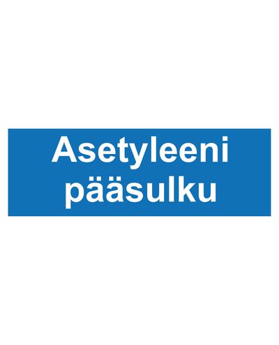 Acetylen hovedafspærring, Klistermærke, 400x100 mm