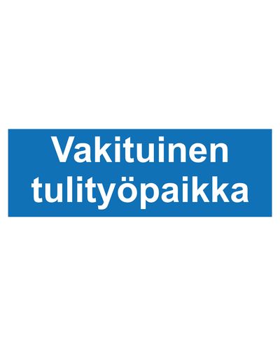 Permanent varm arbejdsplads, Klistermærke, 400x100 mm
