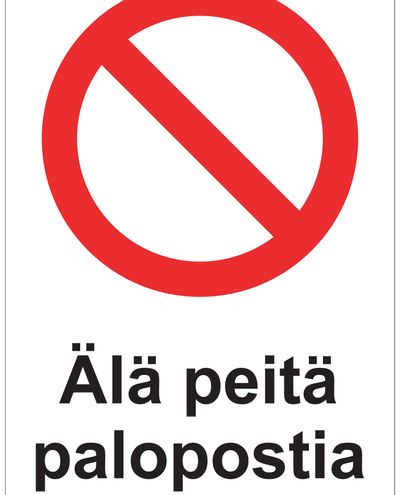 Dæk ikke brandhanen til, klistermærke, 200x300 mm Dæk ikke brandhanen til, klistermærke, 200x300 mm