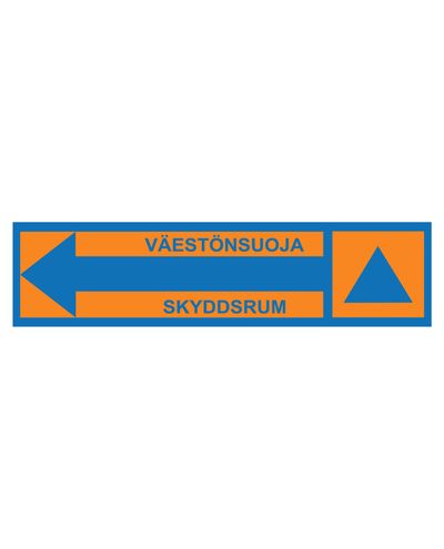 Civilbeskyttelsespil til venstre, Klistermærke, 400x100 mm