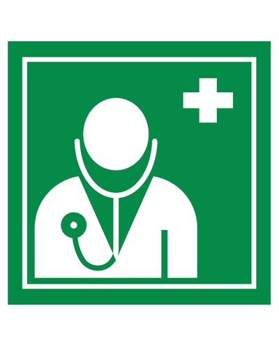 Medicinsk symbol, Reflekterende klistermærke, 200x200 mm