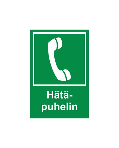 Nødtelefon, Reflekterende klistermærke, 200x300 mm
