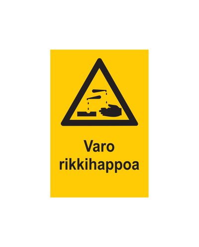 Pas på svovlsyre, klistermærke, 200x300 mm