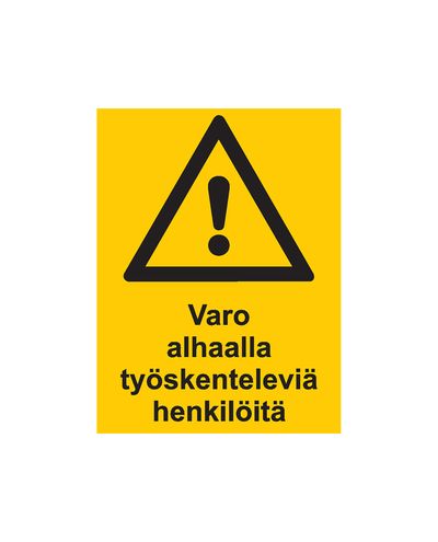 Pas på personer, der arbejder nedenunder, Klistermærke, 200x300 mm