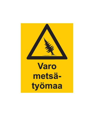 Pas på skovarbejdspladsen, klistermærke, 200x300 mm
