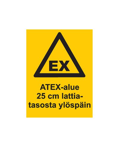 Atex-område 25 cm fra gulvniveau og opefter, Klistermærke, 200x300 mm