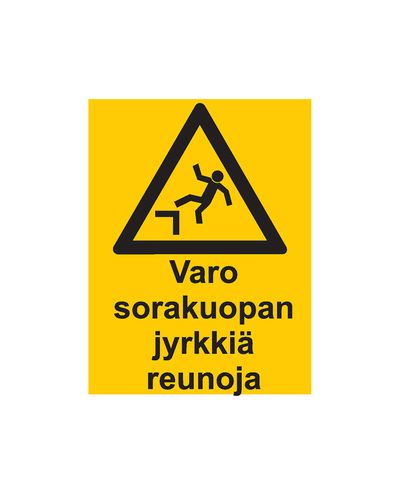 Pas på grusgravens stejle kanter, Klistermærke, 200x300 mm
