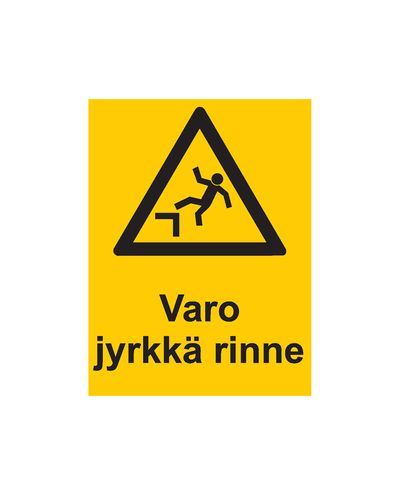 Pas på stejl skråning, klistermærke, 200x300 mm