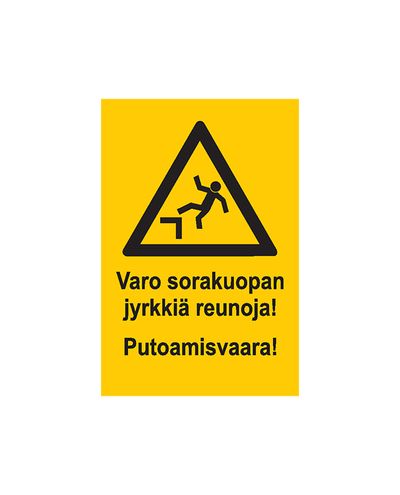 Pas på grusgravens stejle kanter, Klistermærke, 200x300 mm
