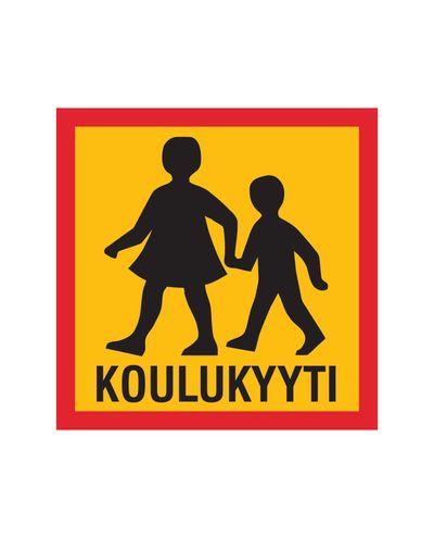 Skolebus, klistermærke, 400x400 mm
