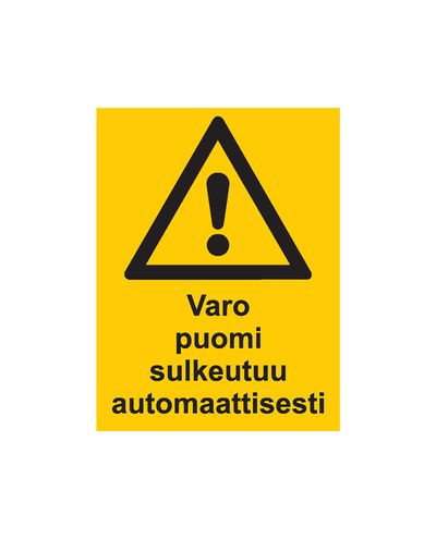 Pas på, bommen lukker automatisk, Klistermærke, 200x300 mm