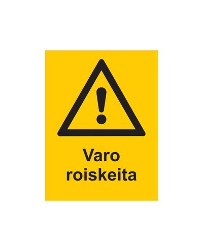 Pas på stænk, Klistermærke, 200x300 mm