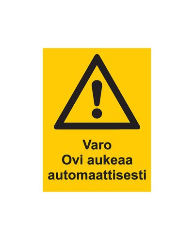 Pas på, døren åbner automatisk, Klistermærke, 200x300 mm