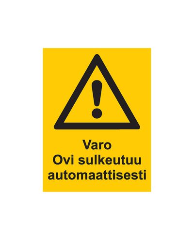 Pas på, døren lukker automatisk, klistermærke, 200x300 mm