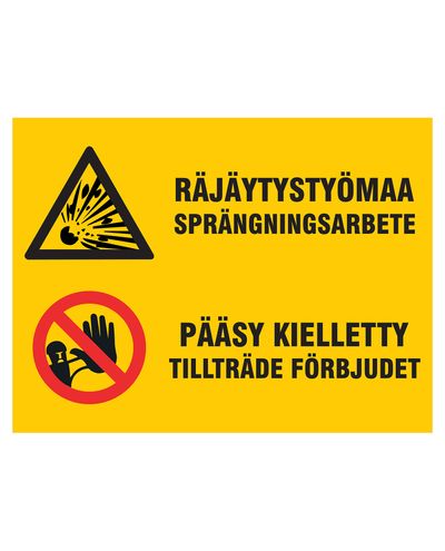 Adgang forbudt til sprængningsstedet, klistermærke, 300x400 mm Adgang forbudt til sprængningsstedet, klistermærke, 300x400 mm