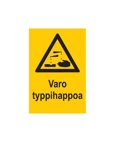 Pas på salpetersyre, Klistermærke, 200x300 mm Pas på salpetersyre, Klistermærke, 200x300 mm