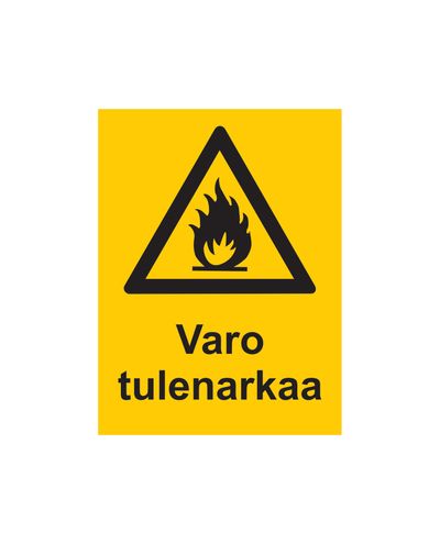 Pas på brandfarligt, klistermærke, 200x300 mm Pas på brandfarligt, klistermærke, 200x300 mm