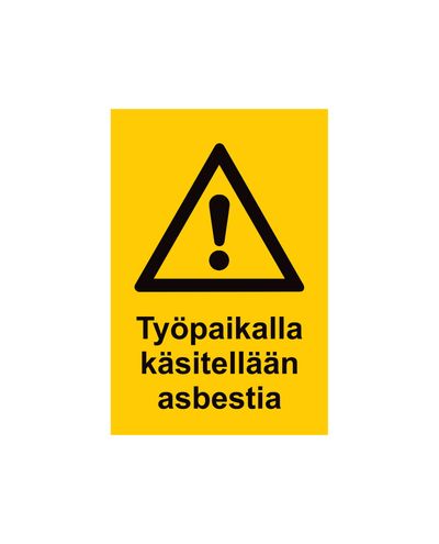 Asbest håndteres på byggepladsen, Klistermærke, 200x300 mm