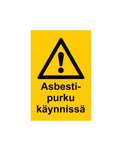 Asbestfjernelse i gang, Klistermærke, 200x300 mm