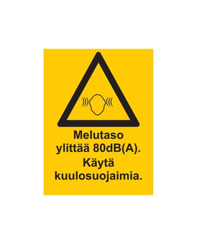 Støjniveau overstiger 30 dB, Klistermærke, 200x300 mm