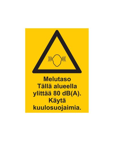 Støjniveau overstiger 80 dB, Klistermærke, 200x300 mm Støjniveau overstiger 80 dB, Klistermærke, 200x300 mm