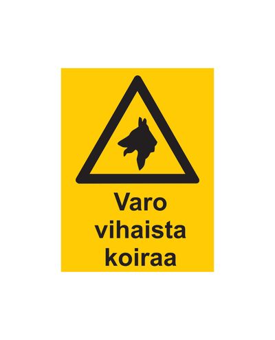 Pas på den vrede hund, klistermærke, 200x300 mm